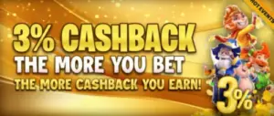 3% cashback bonus